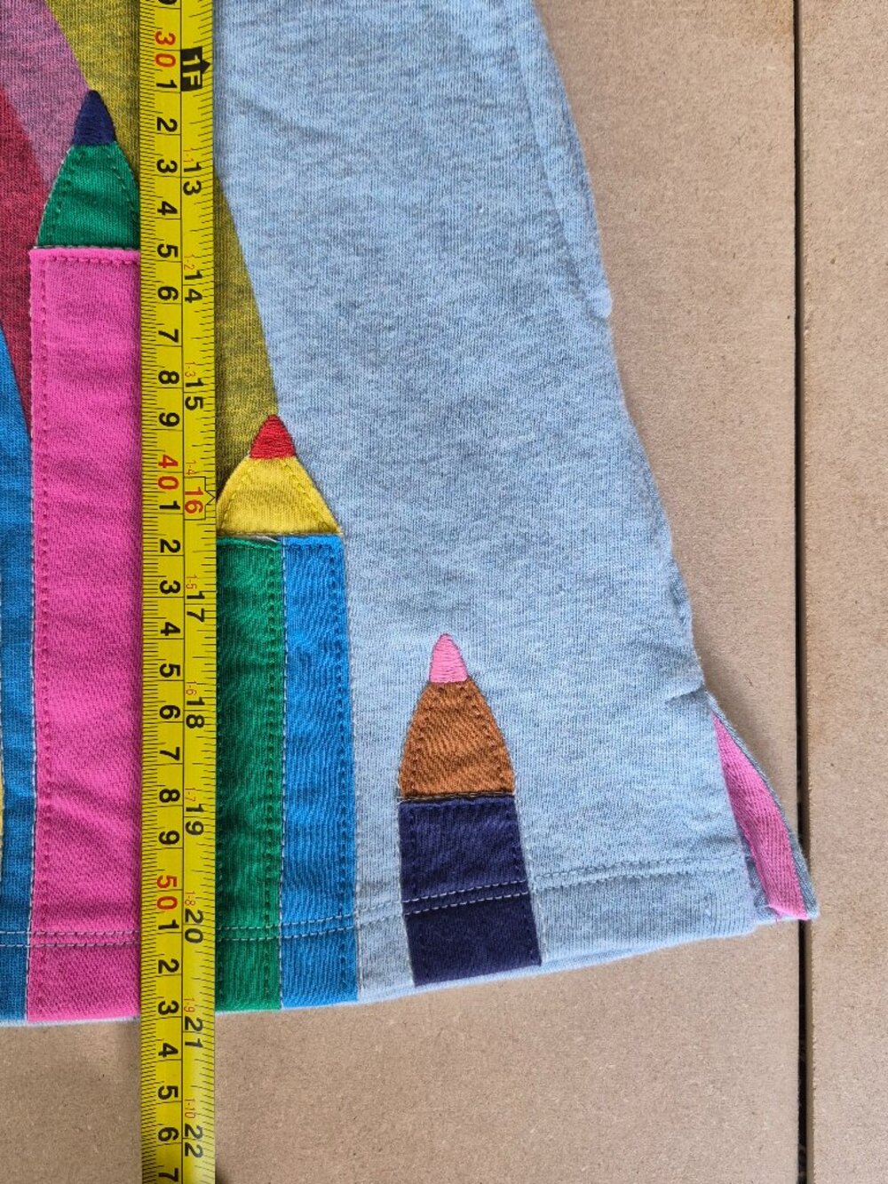Mini Boden Girls 2-3Y Rainbow Pencil Applique Gray Long Sleeve Dress 98cm - Picture 6 of 7